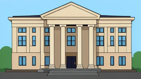 A flat vector illustration of a government parliament building facade with columns and a pediment.