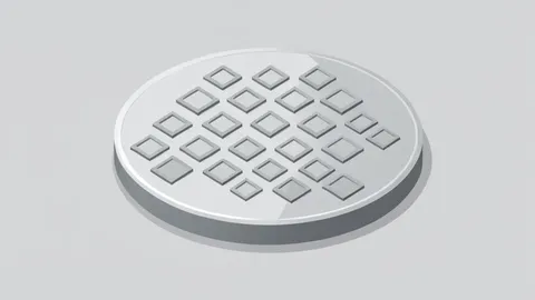 A semiconductor wafer resting on a cleanroom table