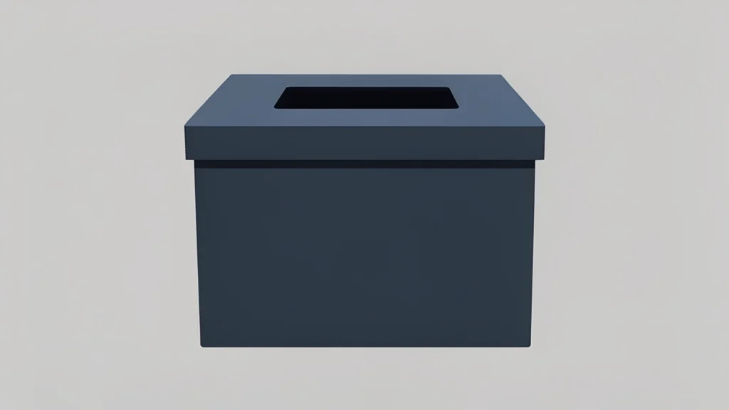 A simple ballot box with a slot for inserting paper ballots