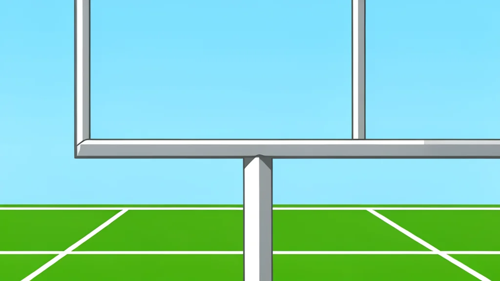 A wide-angle view of a green football field with white yard lines stretching toward a distant stadium structure.