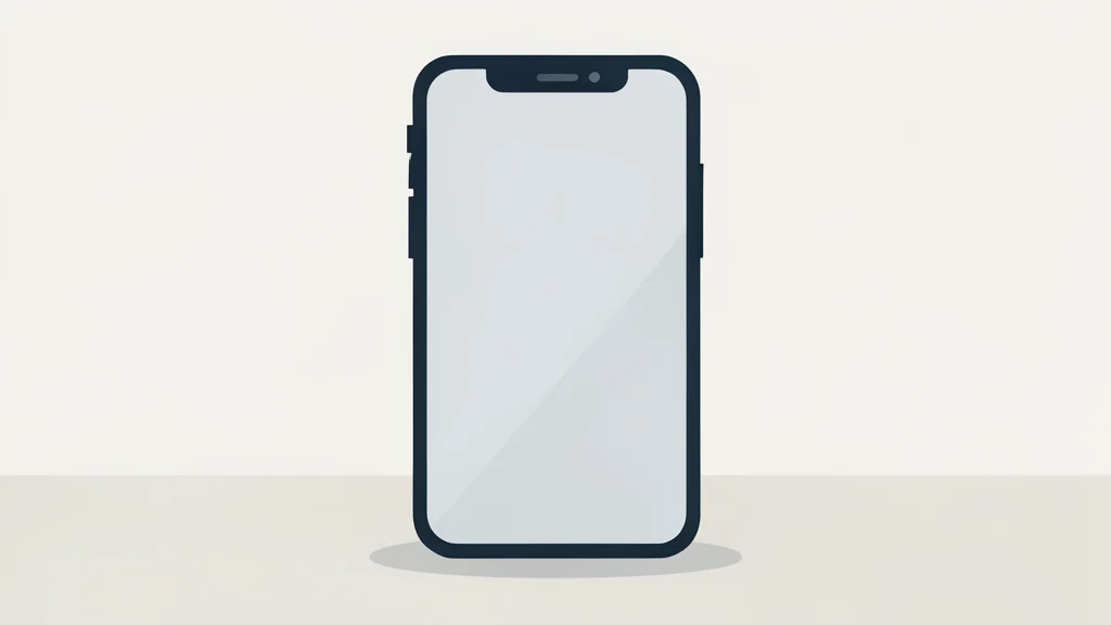 A modern smartphone device standing upright on a clean surface