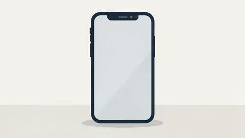 A modern smartphone device standing upright on a clean surface