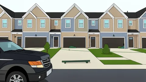 A suburban single-family house with a front door and a driveway