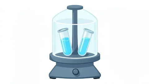 A laboratory centrifuge spinning test tubes containing clear liquid