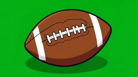 A green football field with white yard lines and goalposts under stadium lights