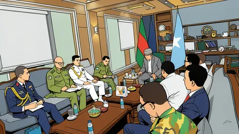 A flat-vector illustration of a military training academy building with a flagpole in front