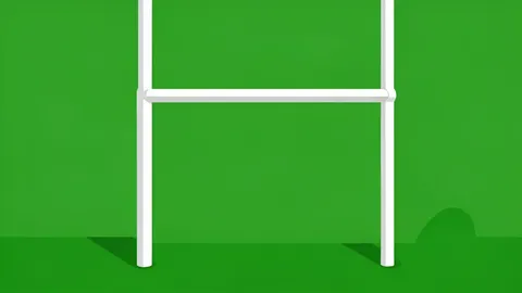 A green football field with white yard lines and goalposts at the end zone