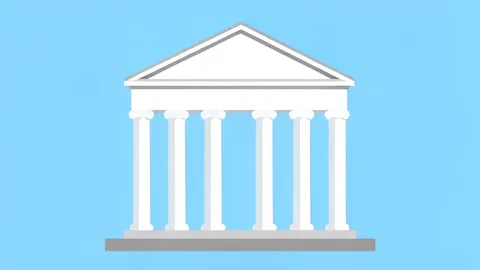 A government building facade with columns