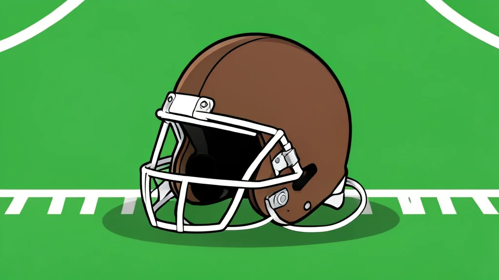 A wide receiver in a brown jersey running down a green football field with white yard lines and goalposts in the distance.