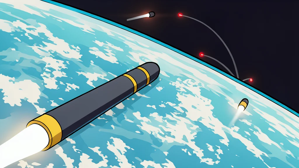 A satellite orbiting the Earth against a starry background