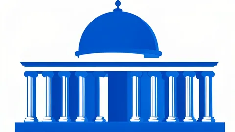 A central bank building facade featuring a large dome and classical columns.