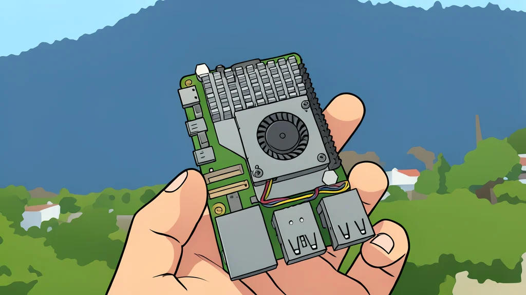 A small green circuit board with a black chip and gold pins