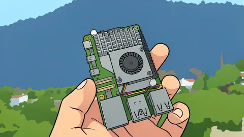 A small green circuit board with a black chip and gold pins