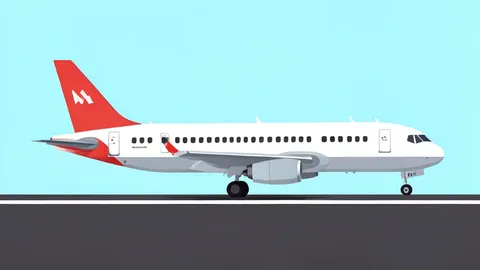 A commercial jet aircraft positioned on a runway