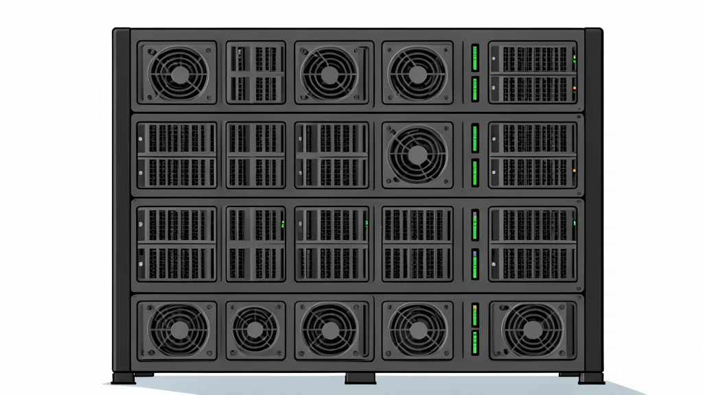 A server rack filled with circuit boards and cooling fans
