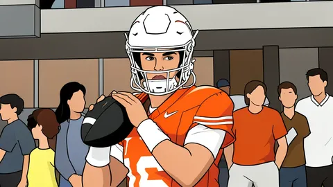 A flat vector illustration of a football resting on green grass in a stadium setting.