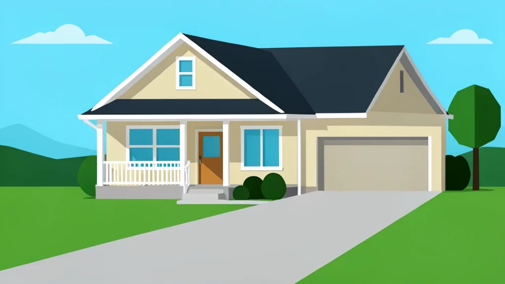 A suburban detached house with a front porch and a driveway.
