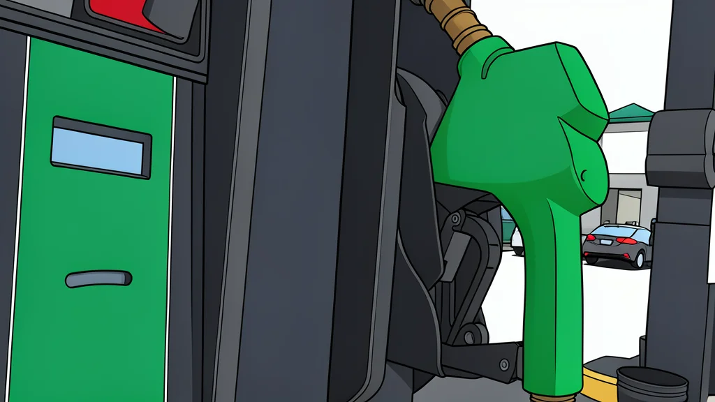 A row of modern fuel pumps at a gas station