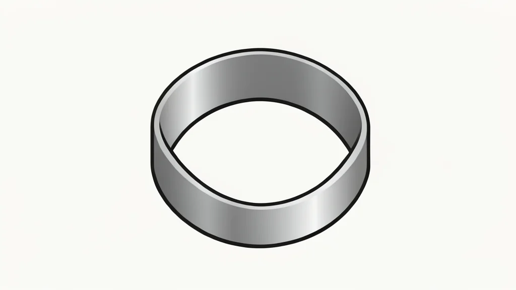 A close-up of a sleek, metallic wristband device with a smooth, seamless surface and no visible buttons or screens