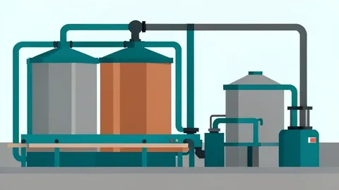 A circuit board manufacturing facility with copper plating tanks and automated assembly lines