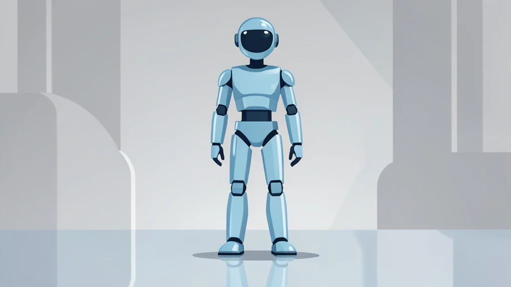 A humanoid robot standing on a polished industrial floor