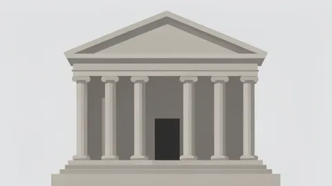 A flat vector illustration of a government treasury building facade with columns.