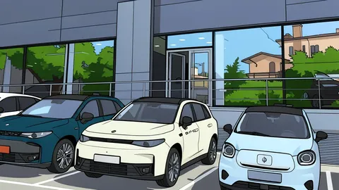A modern electric vehicle charging station with a sleek car plugged in, set against a backdrop of a European city street.