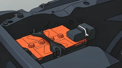 A flat vector illustration showing a pile of metallic ore chunks next to a cylindrical permanent magnet.