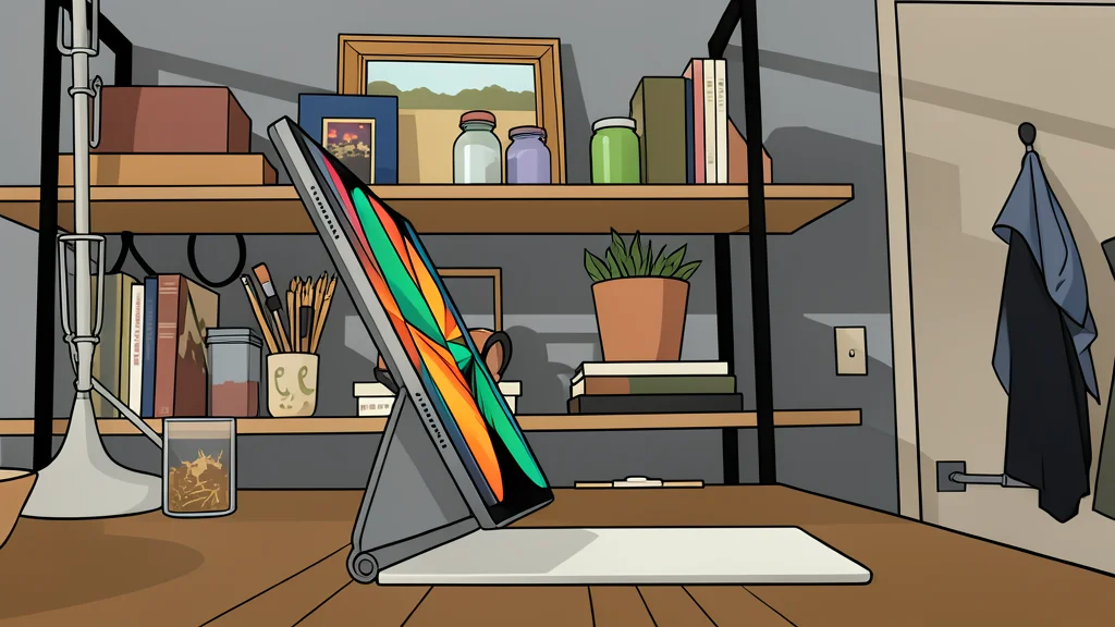 A flat vector illustration of a compact tablet device with a thin bezel and a glossy black screen surface.