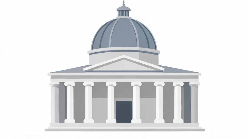A central bank building facade with a large dome and columns