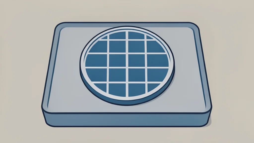 A silicon wafer resting on a cleanroom tray