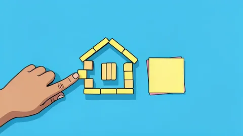 A stack of mortgage documents and a house key resting on a wooden desk