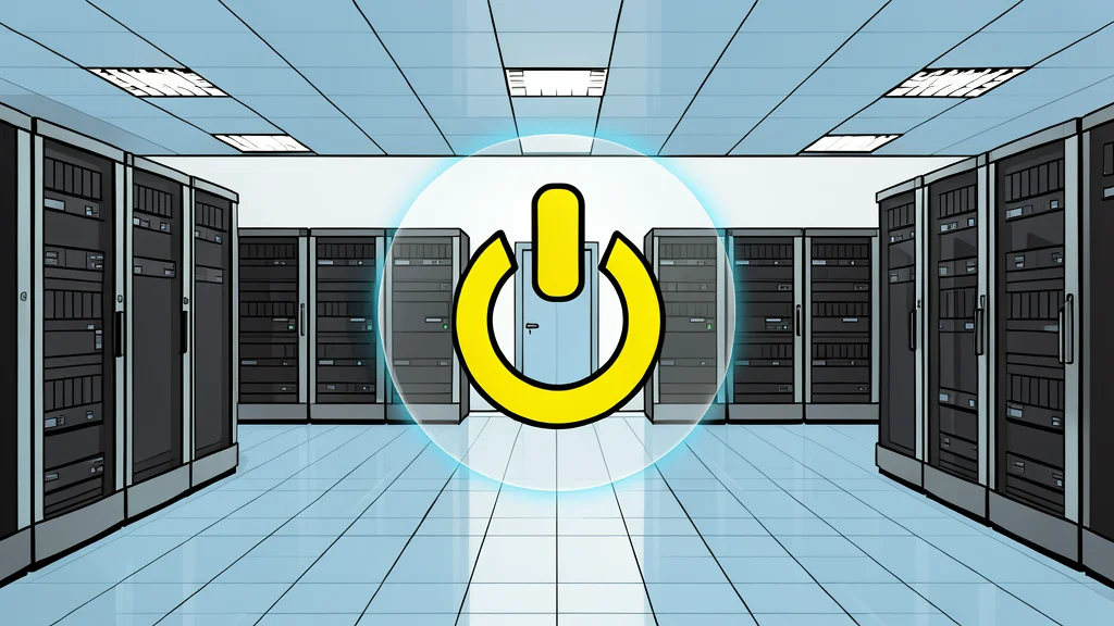 Rows of tall, dark server racks with glowing status lights inside a large, air-conditioned industrial hall