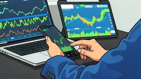 A flat vector illustration of a modern trading floor with rows of desks and computer monitors.