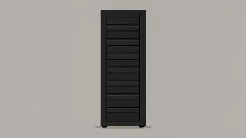 A server rack in a data center