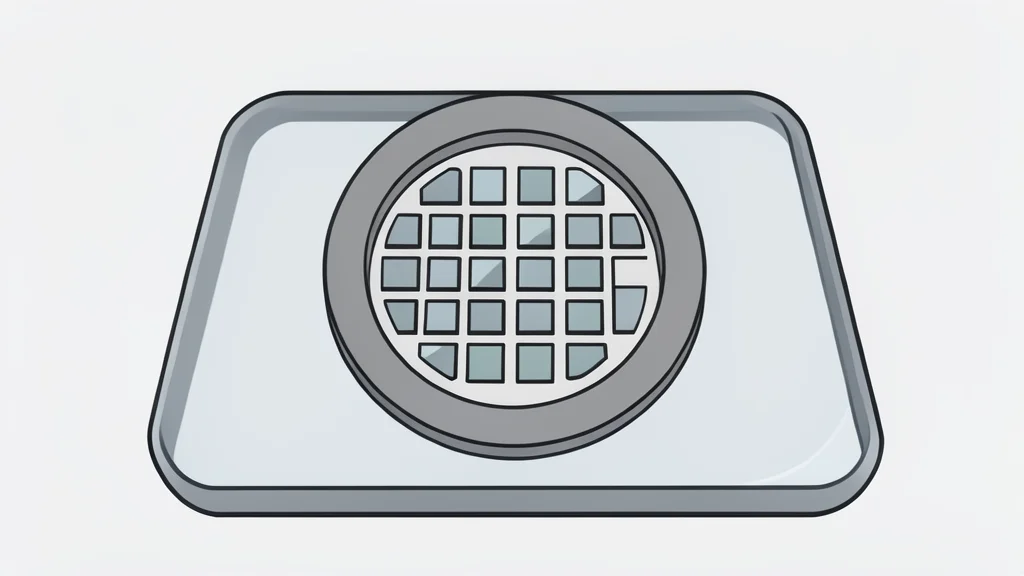 A silicon wafer resting on a cleanroom tray