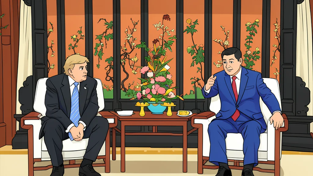 Two distinct national flags standing side by side on a diplomatic table