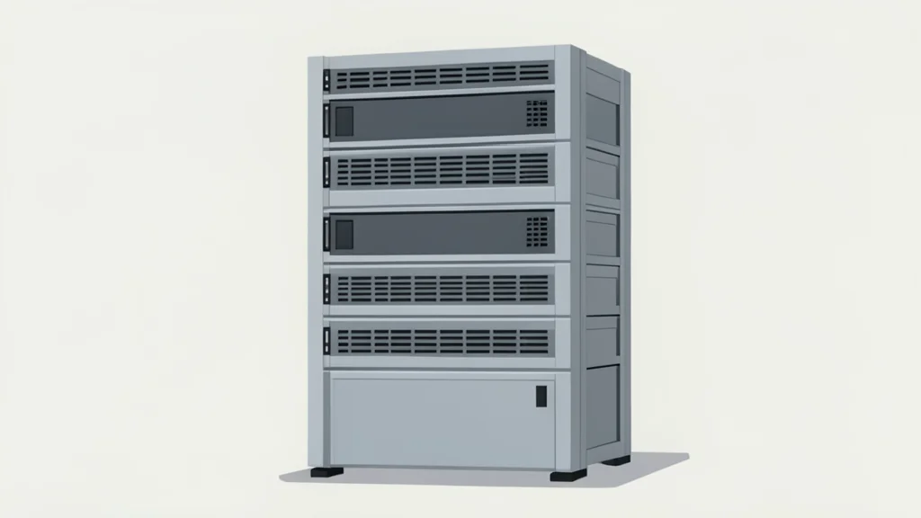 A server rack in a data center