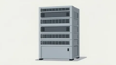 A server rack in a data center