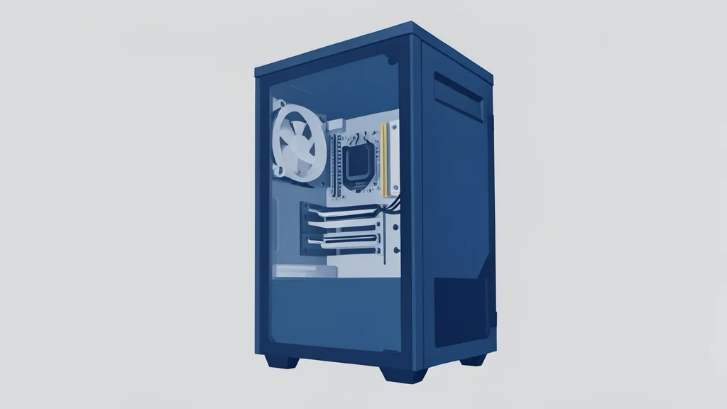 A high-performance desktop computer tower with a transparent side panel revealing internal components