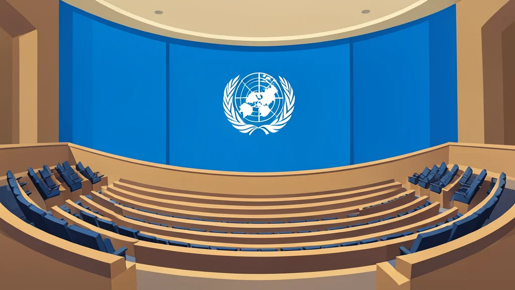 The glass facade and curved architecture of the United Nations headquarters building in New York City.