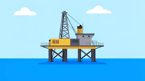 An offshore oil rig platform standing in the ocean