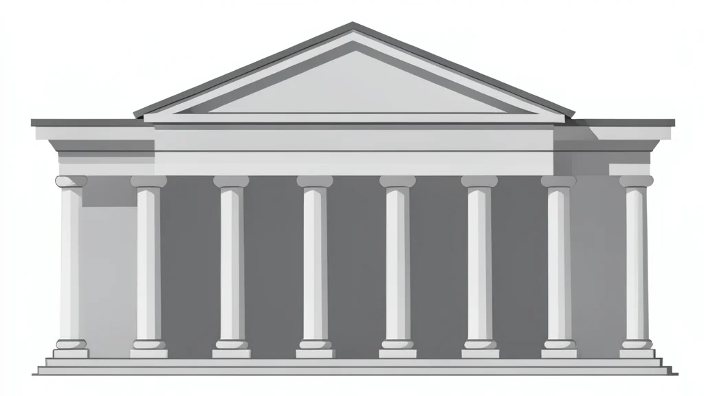 A neoclassical stone building with a colonnade of columns and a triangular pediment