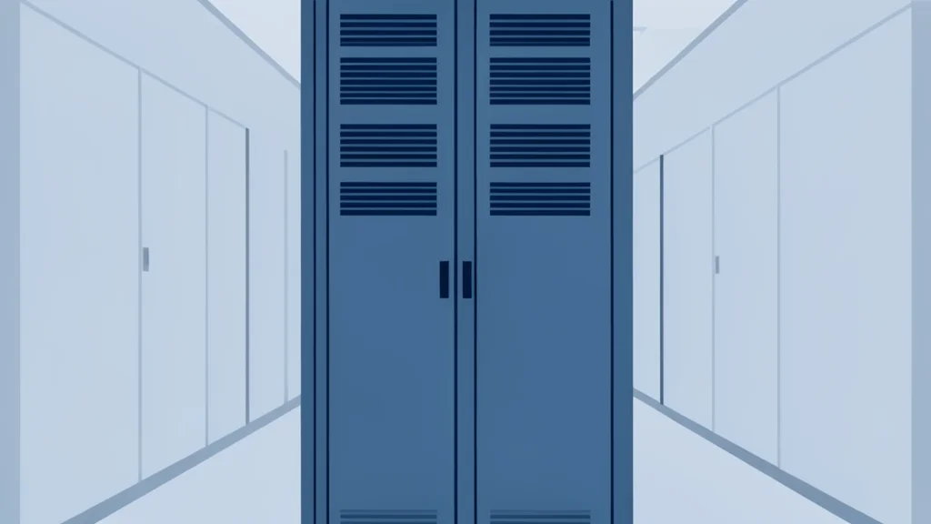 A server rack in a data center