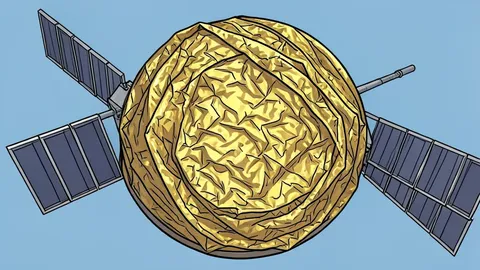 A large satellite with extended solar panels orbiting above a curved section of the Earth.