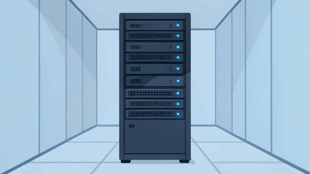 A secure server rack with blinking status lights in a data center