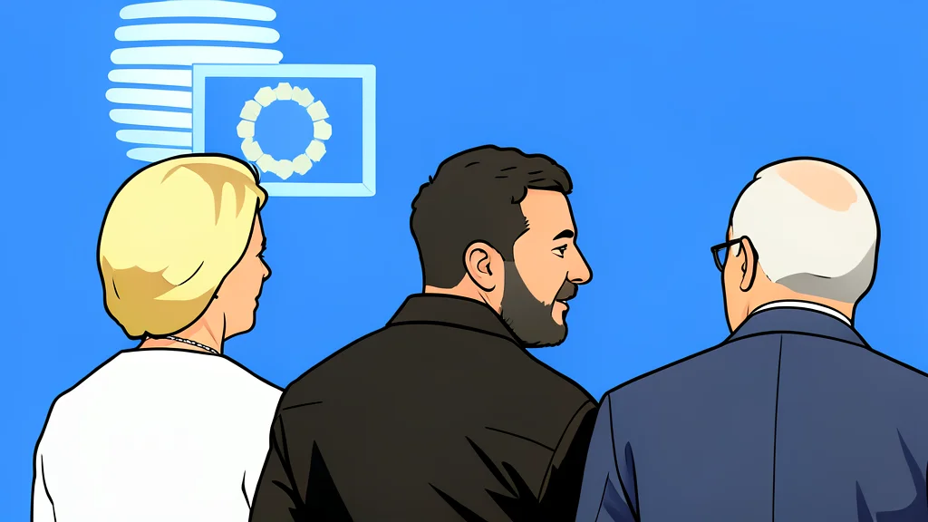 The European Parliament building in Strasbourg depicted in a flat vector style with a calm sky and geometric shapes.