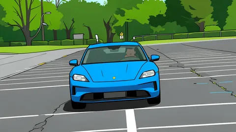 A sleek, low-slung electric sports car parked on a smooth asphalt surface