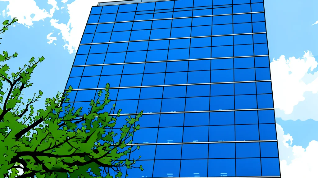 A modern office building with a glass facade and a large entrance lobby