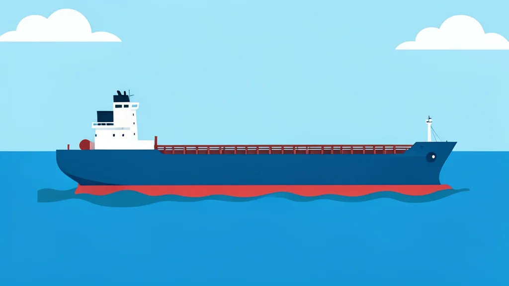 A large oil tanker ship floating on the open sea